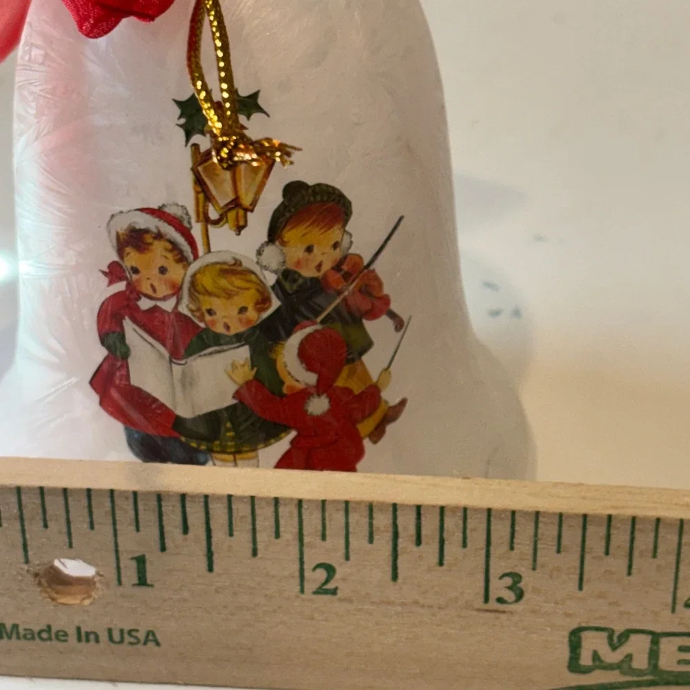 Mr. Christmas Glass Bells Set of 4 Frosted Lighted Ornaments Timer Vintage Style